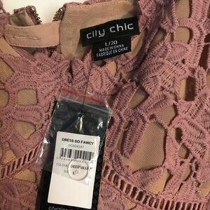 City chic So Fancy Lace Dress in deep blush size L/20